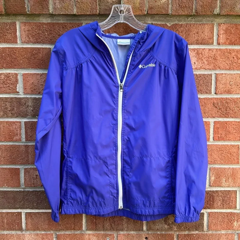 Columbia Jacket Windbreaker sz Large 14/16 Royal Purple